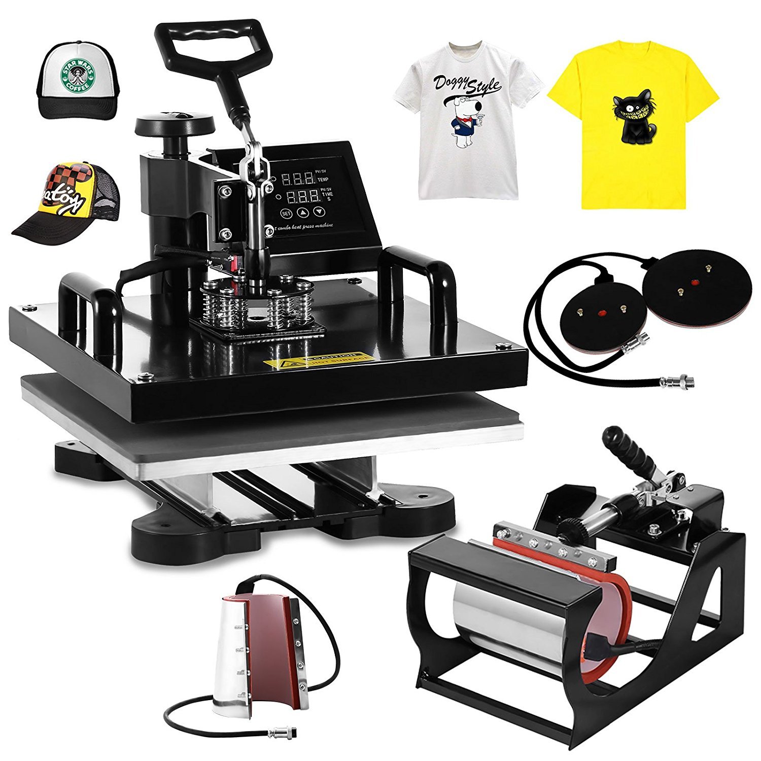 BestEquip 6 in 1 15" x 15" Multi Heat Press